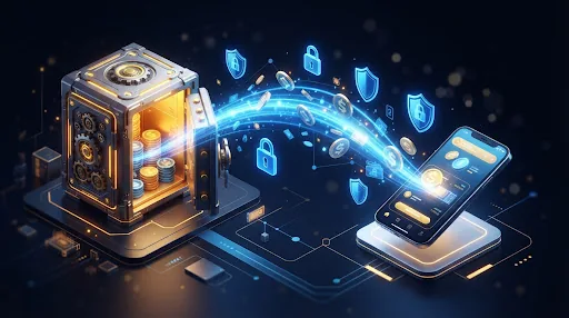 Withdrawal process concept illustration